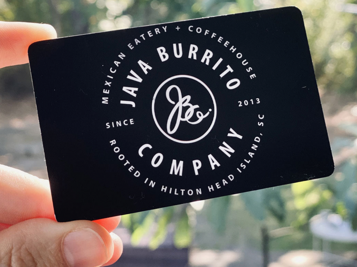 Java Burrito PHYSICAL Gift Card for SAVANNAH Java Burrito Company